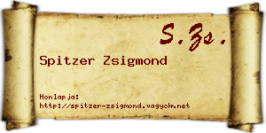 Spitzer Zsigmond névjegykártya
